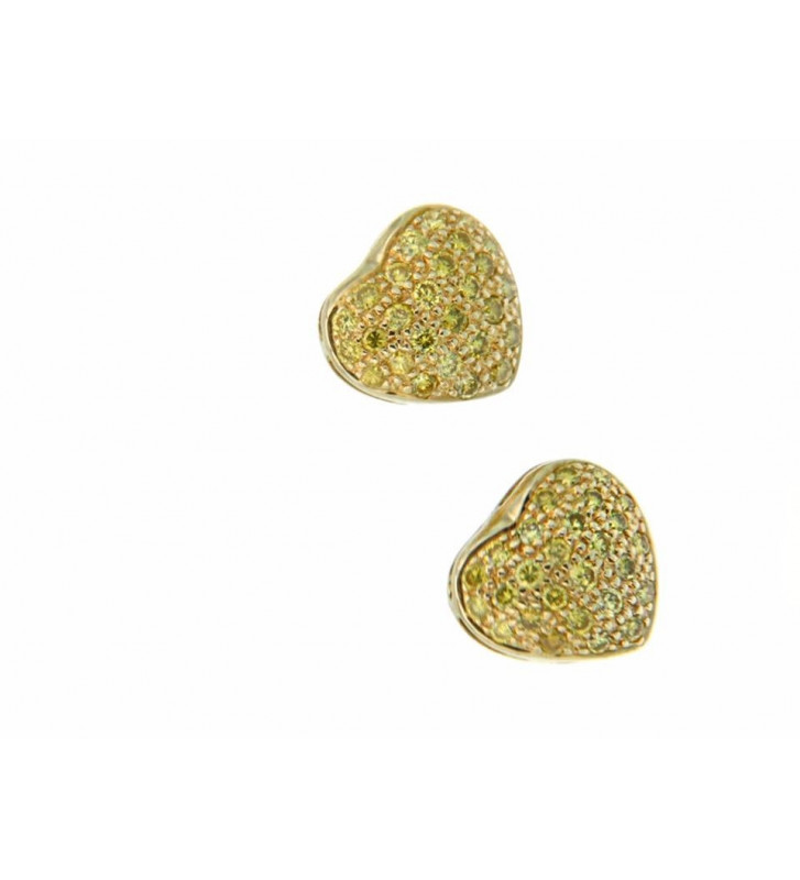 Daffodil diamond heart earrings