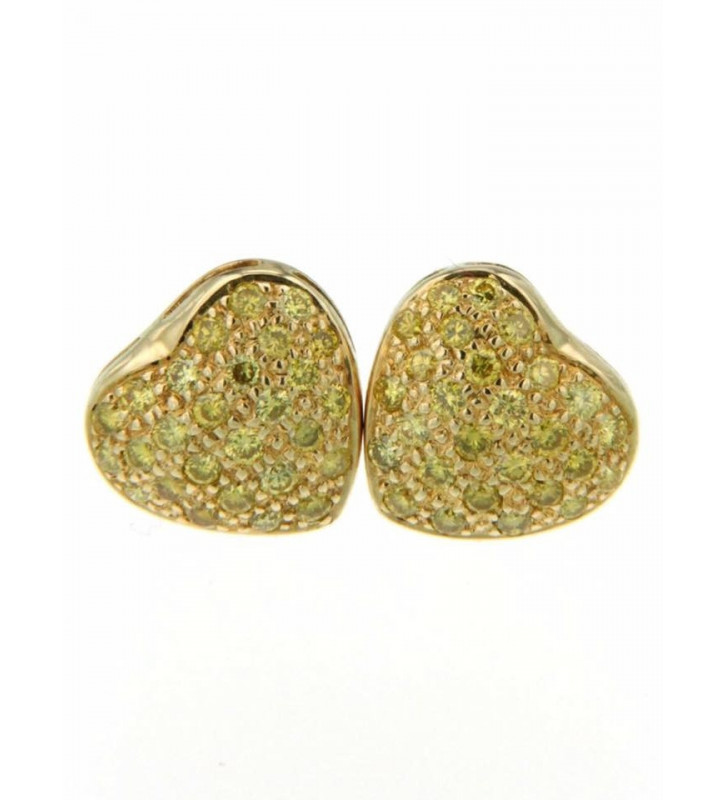 Daffodil diamond heart earrings